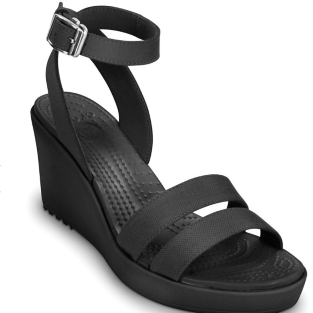 Black wedge sandal